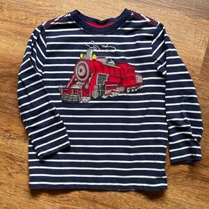 Hanna Andersson striped train long sleeve tee